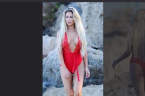 2017-11-17 17_07_25-Bianca Gascoigne looks sensational in a plunging red swimsuit on holiday in Cypr