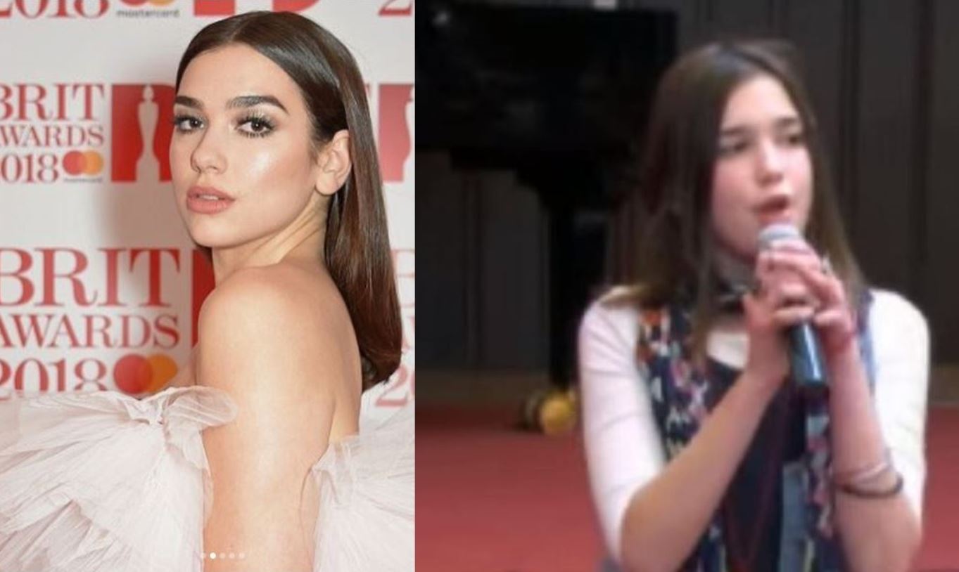 Video e rrallë. Dua Lipa vetëm 12 vjeç, duke kënduar përpara shkollës në Prishtinë