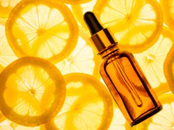 Citrus essential oil, vitamin c serum, beauty care aroma therapy.