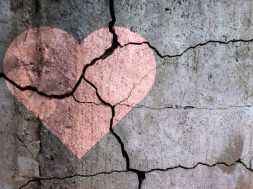 A broken heart. Drawing of a heart on a cracked wall. Broken relationships. Treason and betrayal. Past love. A quarrel.